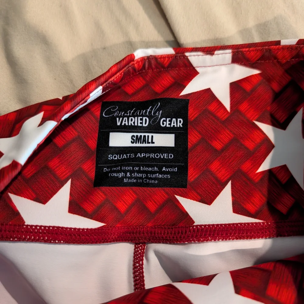 Constantly Varied Gear Red and White Star Leggings - Picture 2 of 2